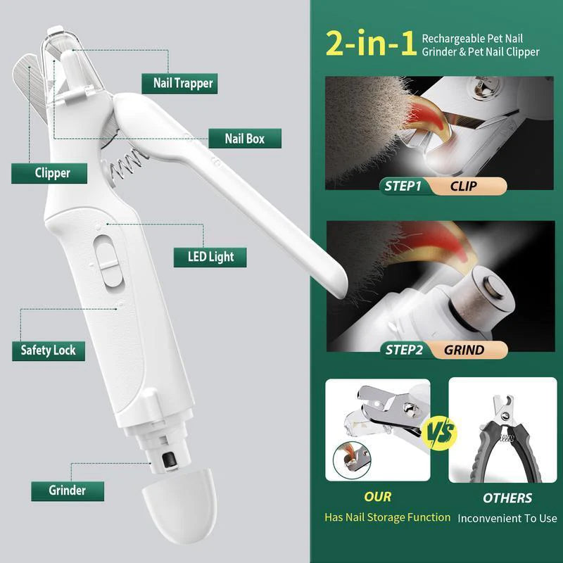 2 In-1 Electric Pet Nail Clippers
